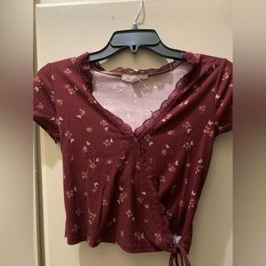 Burgundy crop top
